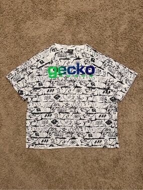 VTG 90s Gecko Hawaii Single Stitch All-Over Print Made in USA T-Shirt Sz XL RARE